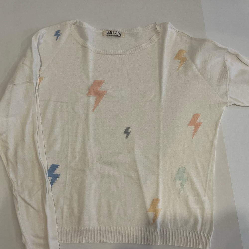 Lightning bolt sweater. Size small